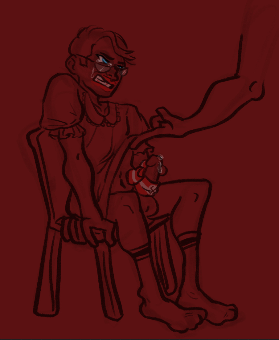 Citric with his HJ band tied around his dick, ft. Apatite's arm.